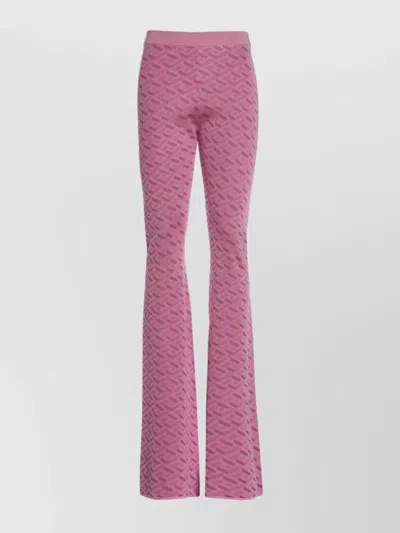 VERSACE LA GRECA PATTERNED SILK BLEND TROUSERS