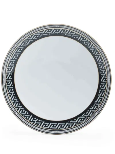 Versace Teller Mit La Greca-print 28cm In Weiss