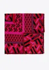 VERSACE LA GRECA PRINT SILK SCARF