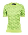Versace La Greca-print Top In Green