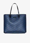 Versace La Greca Print Tote Bag In Blue