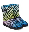 Versace La Greca Quilted Boots In Multicoloured