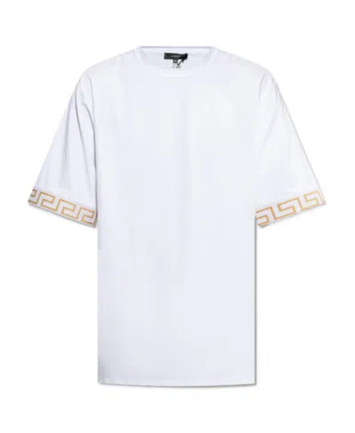 Versace La Greca Short-sleeved T-shirt In White