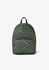 Versace Greca La Greca Backpack In Gray And Green Polyurethane In Multicolor