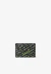 Versace La Greca Signature Leather Cardholder In Gray