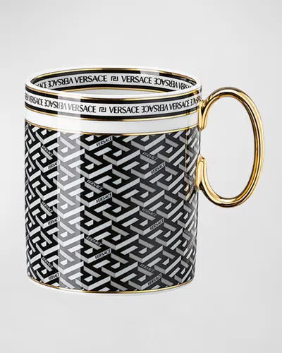 Versace La Greca Signature Mug In Black