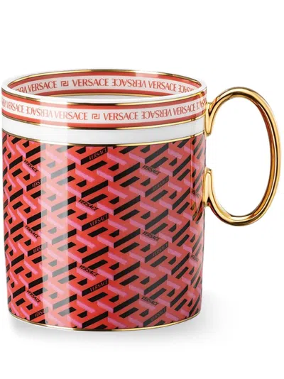 Versace La Greca Signature Mug In Red
