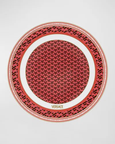 Versace La Greca Signature Service Plate In Red