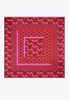 Versace La Greca-print Silk Scarf In Red