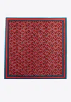 Versace La Greca Silk Square Scarf In Red