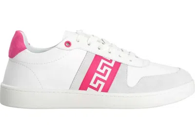 Pre-owned Versace La Greca Sneaker (women's) Sneakers In White/pink