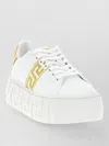 Versace La Greca Embroidered Platform Sneakers In White