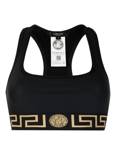 Versace La Greca Sports Bra In Black