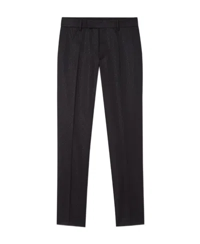 Versace La Greca Straight-leg Trousers In Black