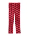 Versace Kids' La Greca Logo Stretch Cotton Leggings In Red