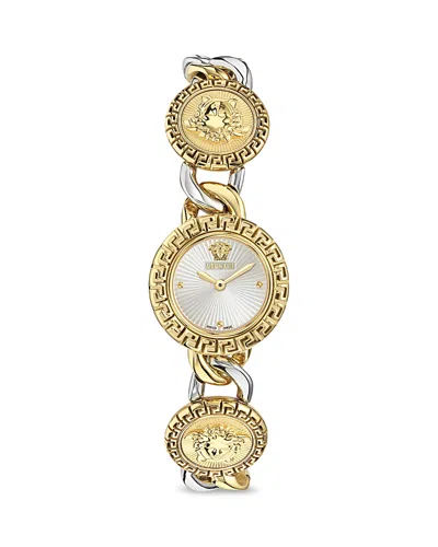 Versace La Greca Stud Icon Watch, 28mm In Gray