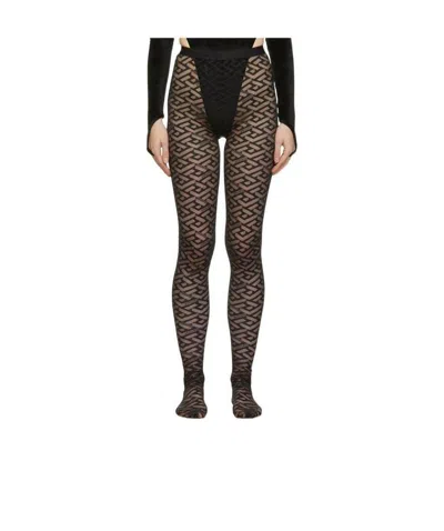 Versace La Greca Tights In Black