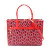 Versace La Greca Tote Bag Pvc Coated Canvas Leather In Red