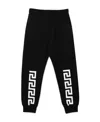 Versace Black Greca Print Cotton Track Pants In Black