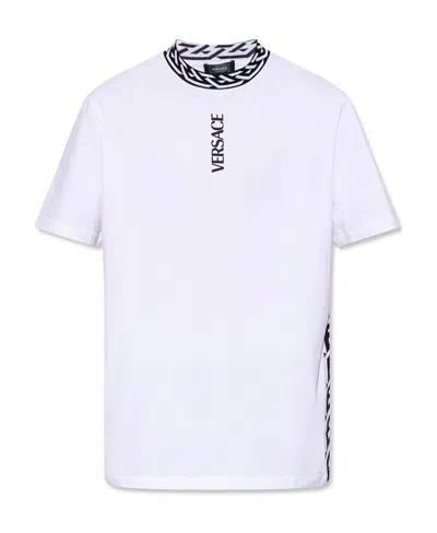 Versace La Greca Trim T-shirt In White