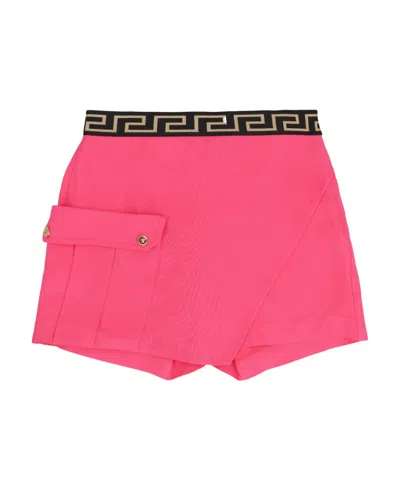 Versace La Greca Wrap Skorts In Pink