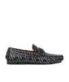 Versace La Greca Loafers, Male, Black+gray, 40 In Black