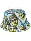 Versace La Maschere Bucket Hat In Blue