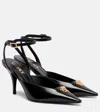 Versace La Medusa 85 Calf Leather Slingback Pumps In Black