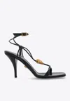 Versace La Medusa 85 Leather Sandals In Black