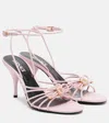 Versace Opera Bow Nappa Sandals 85 Mm In Pink