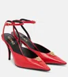 Versace La Medusa Leather Slingback Pumps 85 Mm In Red