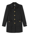 Versace A-line Felted-wool Coat In Black