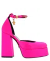 Versace Elevated Block Heel Pump In Pink