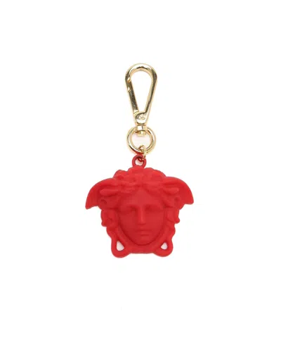 Pre-owned Versace La Medusa Bag Charm In Red