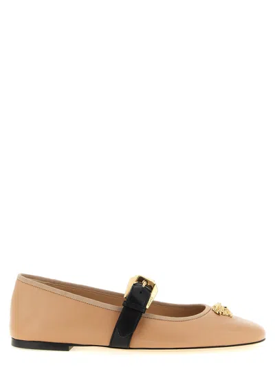 Versace La Medusa Ballet Flats In Neutral