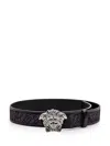 Versace La Medusa Barocco Belt In Black