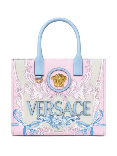 Versace La Medusa Barocco Tote Bag In Pink