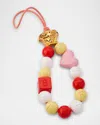Versace La Medusa Beaded Charm In Papaya Multi
