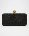 Versace La Medusa Beaded Clutch In Black