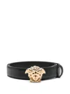 Versace La Medusa Leather Belt In Black