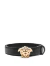 Versace La Medusa Leather Belt In Black