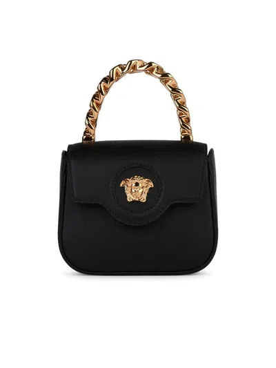 Versace 'la Medusa' Black Leather Mini Bag