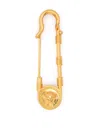 Versace Gold Brass Medusa Pin In Gold