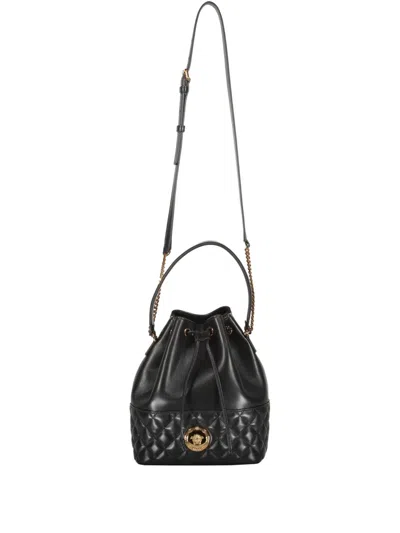 Versace La Medusa Bucket Bag In Black