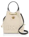 Versace La Medusa Canvas Bucket Bag In Rope Ice