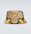 Versace La Medusa Bucket Hat In Black+coffee+gold