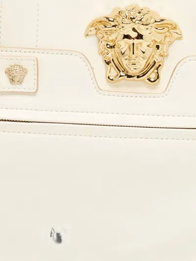 Pre-owned Versace La Medusa Buckled Tote Bag In White