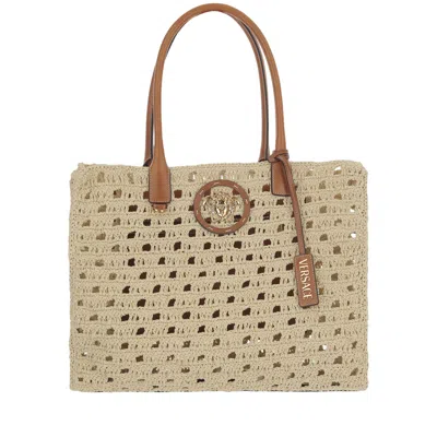 Versace La Medusa Canvas Tote Bag In Multi