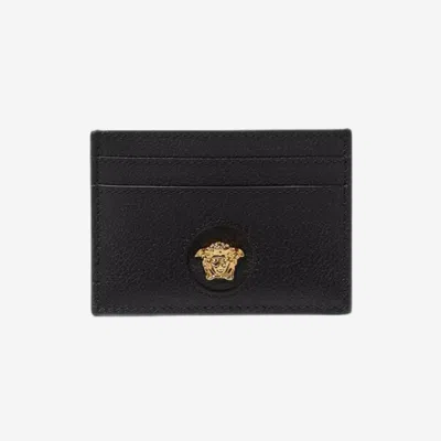 Pre-owned Versace La Medusa Card Case Black / Fedex