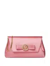 Versace Gianni Ribbon Clutch With Crystals In ピンク